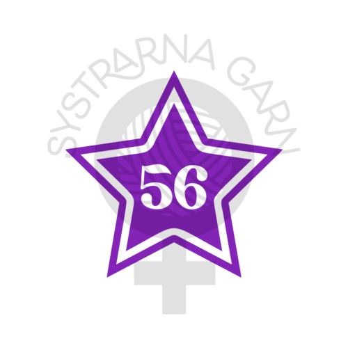 Storleksmärkning i form av stjärna, med siffran 56 utskuren.