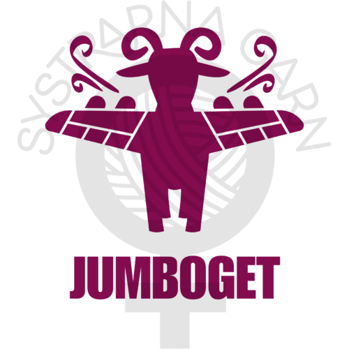 En get med flygplansvingar. Under den finns texten "Jumboget".